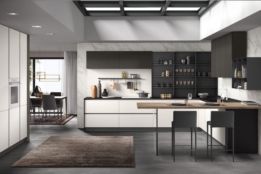 Gres pure white / Glass piombo opaco