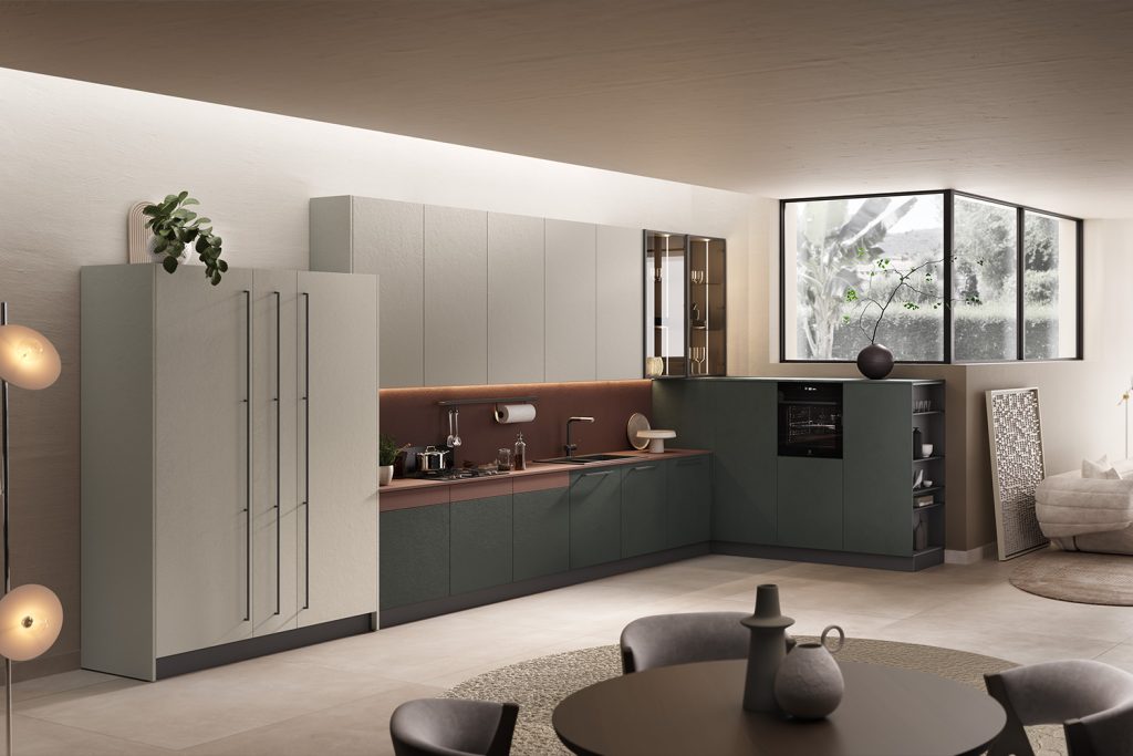 Verde laguna / Grigio nebbia / Mattone