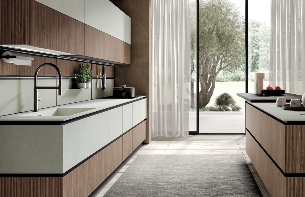 HPL cannettato noce chiaro / Gres fokos sale